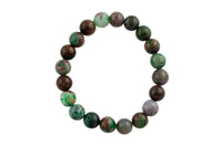 Mongolian Jade Round Size 6mm 8mm 10mm- Handmade In USA- approx. 7" Bracelet Crystal Bracelet