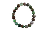 Mongolian Jade Round Size 6mm 8mm 10mm- Handmade In USA- approx. 7" Bracelet Crystal Bracelet