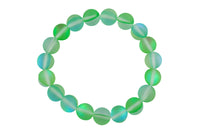 Green Mystic Aura Quartz Bracelet Round Size 6mm and 8mm- Handmade In USA Natural Gemstone Crystal Bracelets - Handmade Jewelry - approx. 7"