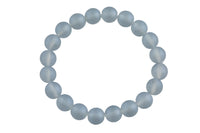 Matte Blue Quartz Bracelet Round Size 6mm and 8mm Handmade In USA Natural Gemstone Crystal Bracelets Handmade Jewelry - approx. 7"