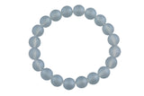 Matte Blue Quartz Bracelet Round Size 6mm and 8mm Handmade In USA Natural Gemstone Crystal Bracelets Handmade Jewelry - approx. 7"