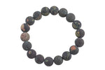 Natural Cherry Blossom Jasper - Bracelet Matte Round Size 10mm and 12mm- Handmade In USA- approx. 7-7.5" Bracelet Crystal Bracelet- LGS