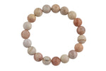 Pink Moonstone - BRACELETS NATURAL Gemstone 8mm Matte Stackable Round Gemstone- Handmade - WHOLESALE - 8mm 7” - 7.5" Bracelet