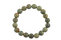 Silver Leaf Jasper Faceted Round Size 10mm and 12mm- Handmade In USA- approx. 7-7.5" Bracelet Crystal Bracelet- LGS