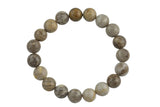 Lime Silver Leaf Jasper Smooth Round Size 10mm and 12mm- Handmade In USA- approx. 7-7.5" Bracelet Crystal Bracelet- LGS