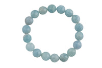 Aquamarine Bracelet Faceted Round Size 6mm and 8mm Handmade In USA Natural Gemstone Crystal Bracelets Handmade Jewelry - approx. 7"