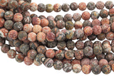 Natural Leopard Skin Jasper, High Quality in Matte Round- 6mm, 8mm, 10mm, 12mm- Full 15.5 Inch Strand AAA Quality AAA Quality Gemstone Beads