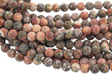 Natural Leopard Skin Jasper, High Quality in Matte Round- 6mm, 8mm, 10mm, 12mm- Full 15.5 Inch Strand AAA Quality AAA Quality Gemstone Beads