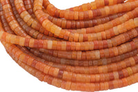 Orange Aventurine Heishi Discs Beads 2x4mm 3x6mm 15.5" Strand