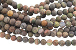 Natural New Ocean Jasper High Quality in Matte Round 8mm, 10mm, 12mm- Wholesale Pricng- Full 15.5 Inch Strand Gemstone Beads