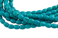 Turquoise - Barrel Shape- 8x10mm - 40 Pieces- Special Shape- Full Strand- 16 Inches Gemstone Beads