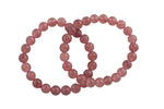 Strawberry Jade Bracelet Round Size 6mm and 8mm Handmade In USA Natural Gemstone Crystal Bracelets Handmade Jewelry - approx. 7"