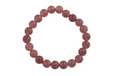 Strawberry Jade Bracelet Round Size 6mm and 8mm Handmade In USA Natural Gemstone Crystal Bracelets Handmade Jewelry - approx. 7"
