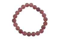 Strawberry Jade Bracelet Round Size 6mm and 8mm Handmade In USA Natural Gemstone Crystal Bracelets Handmade Jewelry - approx. 7"