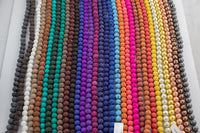 8mm Lava Rock Beads Multicolor Natural Round Loose - Color Colored Lava Beads - Full 15.5" Strands - Wholesale Pricing
