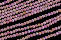 Gorgeous Natural Phosphosiderite 3mm Round Beads Micro Faceted Gemstone Genuine Lilac Purple Stone Beads 15.5" Strand