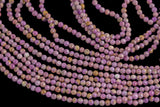 Gorgeous Natural Phosphosiderite 3mm Round Beads Micro Faceted Gemstone Genuine Lilac Purple Stone Beads 15.5" Strand