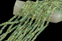 Natural Prehnite Faceted Cube Beads Size 3mm 15.5" Strand
