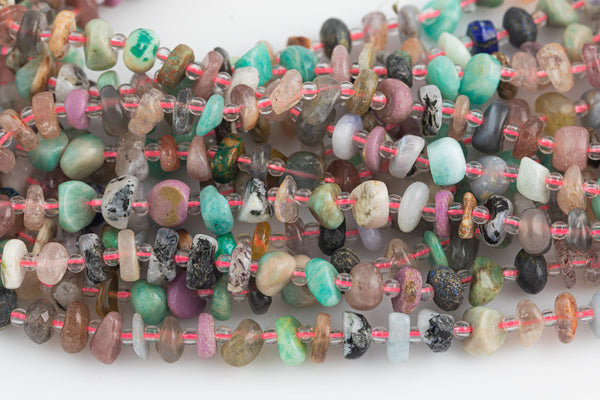 Multi Gemstone Freeform Roundel, High Quality in Freeform Roundel, 8mm- Wholesale Pricing- Full 15 Inch Strand
