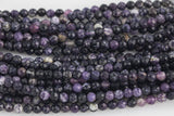 Natural Sugilite Full Strands-15.5 inches-3mm- Nice Size Hole- Diamond Cutting, High Facets- Nice and Sparkly- Faceted Round