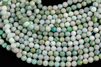 Natural Amazonite Full Strands-15.5 inches-4mm- Nice Size Hole- Diamond Cutting, High Facets- Nice and Sparkly- Faceted Round