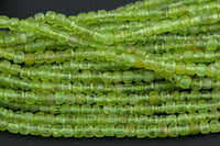 Natural Peridot Faceted Cube Beads Size 3mm 15.5" Strand