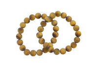 Golden Tiger Eye - Bracelet Matte Round Size 10mm and 12mm- Handmade In USA- approx. 7-7.5" Bracelet Crystal Bracelet- LGS