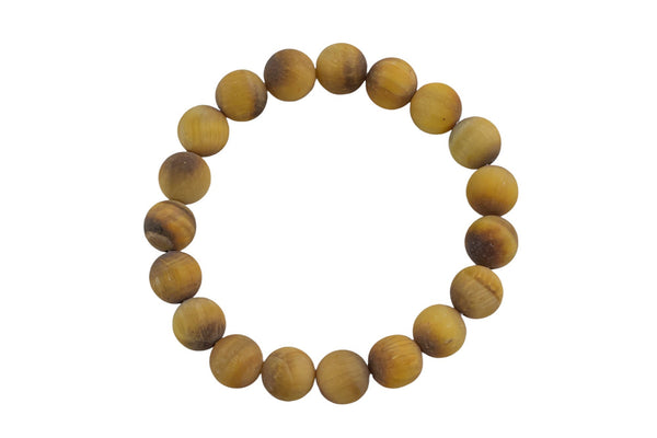 Golden Tiger Eye - Bracelet Matte Round Size 10mm and 12mm- Handmade In USA- approx. 7-7.5" Bracelet Crystal Bracelet- LGS