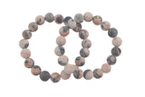 Pink Zebra Jasper Matte Round Size 6mm and 8mm- Handmade In USA- approx. 7" Bracelet Crystal Bracelet