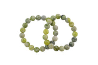 Natural New Flower Jade Round Size 6mm and 8mm- Handmade In USA- approx. 7" Bracelet Crystal Bracelet