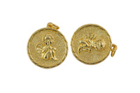 1 pc Dainty 18k Gold Beads Coin Baby Angel Charm for Bracelet Necklace Pendant Earring Findings- 17mm-