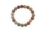 Natural Mookaite- Bracelet Facted Round Size 10mm and 12mm- Handmade In USA- approx. 7-7.5" Bracelet Crystal Bracelet- LGS