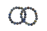 Blue Dumortierite Bracelet Matte Round Size 6mm and 8mm Handmade In USA Natural Gemstone Crystal Bracelets - Handmade Jewelry - approx. 7"
