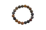 Natural Petrified Wood Faceted Round Size 10mm and 12mm- Handmade In USA- approx. 7-7.5" Bracelet Crystal Bracelet- LGS
