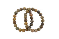 Natural Saddle Jasper Smooth Round Size 10mm and 12mm- Handmade In USA- approx. 7-7.5" Bracelet Crystal Bracelet- LGS