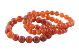 Carnelian Bracelet AAA 4mm 6mm 8mm 10mm Round Stretchy String Bracelet Natural Carnelian Bracelet AAA Quality Chakra Bracelets Pre-charged