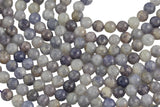 Natural Flower Iolite Beads Full Strands-15.5 inches- Nice Size Hole- Diamond Cutting, High Facets-Nice and Sparkly-Faceted Round