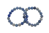 Blue Aventurine Bracelet Matte Round Size 6mm 8mm 10mm Handmade In USA Natural Gemstone Crystal Bracelets - Handmade Jewelry - approx. 7"