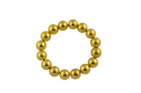 Gold Hematite Bracelet Round Size 10mm and 12mm - Handmade In USA Gemstone Crystal Bracelets - Handmade Jewelry - approx. 7-7.5"- LGS