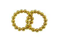 Gold Hematite Bracelet Round Size 10mm and 12mm - Handmade In USA Gemstone Crystal Bracelets - Handmade Jewelry - approx. 7-7.5"- LGS