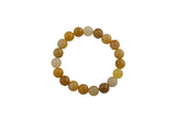 Yellow Jade Bracelet Smooth Round Size 6mm and 8mm Handmade In USA Natural Gemstone Crystal Bracelets - Handmade Jewelry - approx. 7"