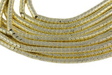 Light Gold Pyrite- Chevron Barrel Heishi- Hematite Strands- Light Gold- 4x6mm