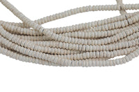 White Magnesite Turquoise Roundel- Full 16 inch strand- 4mm, 6mm, 8mm, 10mm, 12mm, 14mm, 16mm Smooth Gemstone Beads