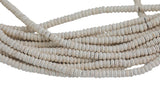 White Magnesite Turquoise Roundel- Full 16 inch strand- 4mm, 6mm, 8mm, 10mm, 12mm, 14mm, 16mm Smooth Gemstone Beads