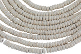 White Magnesite Turquoise Roundel- Full 16 inch strand- 4mm, 6mm, 8mm, 10mm, 12mm, 14mm, 16mm Smooth Gemstone Beads