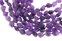 Natural New Organic Cut Matte Rough Raw Unpolished Amethyst Nugget Beads 15.5" Strand Gemstone Beads