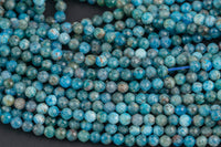 Natural Apatite Beads Full Strands-15.5 inches- 2mm, 3mm, 4mm- Nice Size Hole- Diamond Cutting, High Facets-Nice and Sparkly- A