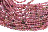 Natural Pink Tourmaline Beads Full Strands-15.5 inches-2.5mm- Nice Size Hole- Diamond Cutting High Facets- Nice and Sparkly- Faceted Round