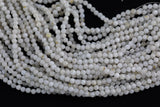 Cream Moonstone Full Strands-15.5 inches-3mm 4mm- Nice Size Hole- Diamond Cutting, High Facets-Nice and Sparkly-Faceted Round