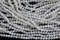 Cream Moonstone Full Strands-15.5 inches-3mm 4mm- Nice Size Hole- Diamond Cutting, High Facets-Nice and Sparkly-Faceted Round